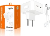 CARREGADOR ELETRICO 2 PORTAS USB TIPO-C + CABO TIPO-C 40W OBERON