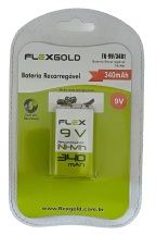 BATERIA RECARREGAVEL 9,0V 340MA