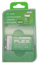 BATERIA RECARREGAVEL LITIO 9,0V - 1200MAH TIPO-C FLEX-GOLD