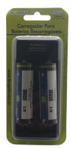 CARREGADOR P/2 BATERIAS 18650 + 2 BATERIAS 18650 FLEX FX-C10