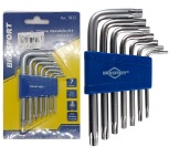 JOGO DE CHAVES TORX/HEXALOBULAR T10 A T40 C/7 PECAS BRASFORT - CURTA REF.7833