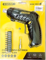 CHAVE DE FENDA ELETRICA 3.6V 12 PECAS BOMVINK BOM-9913