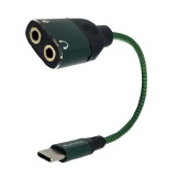 CABO ADAPTADOR TIPO-C MACHO X 2 P-2 FEMEA ( FONE E MICROFONE ) TOMATE MCB-043