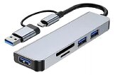 ADAPTADOR USB 3.0 + TIPO C 3.1 X 2 USB 2.0+USB 3.0+SD+TF TOMATE MST-013