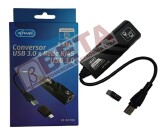 CONVERSOR USB 3.0 + TIPO-C X REDE 10/100/1000Mbps KNUP KP-AD106