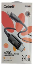 CABO DE DADOS TIPO-C X TIPO-C MACHO C/2 METROS CELARK 240W