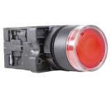 BOTAO DE COMANDO ILUMINADO S/RET VERMELHO N.A + N.F / 24V