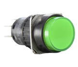 BOTAO 16MM ILUM S/RET REDONDO VERDE 24V
