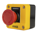 CAIXA PLASTICA AMARELA C/ BOTAO DE EMERGENCIA METALTEX CP1-E