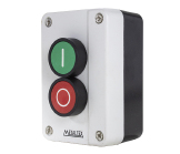 CAIXA PLASTICA CINZA C/ 2 BOTOES PULSADORES METALTEX CP2-LD