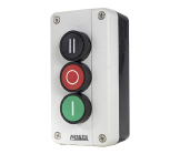 CAIXA PLASTICA CINZA C/ 3 BOTOES PULSADORES METALTEX CP3-L0D