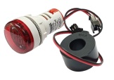 AMPERIMETRO DIG. 22MM VERMELHO 0-100A METALTEX