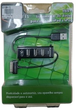 HUB USB 3 PORTAS TRANSM DADOS P/IPAD IPOD E IPHONE