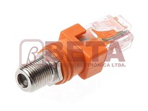 ADAPTADOR RJ-45 MACHO X (F) FEMEA