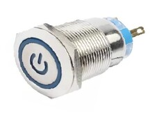 BOTAO ANTI-VANDALISMO C/RET 220V 19MM AZUL - AV19IC