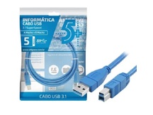 CABO USB 3.0 A-MACHO X B-MACHO C/ 5 METROS