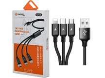 CABO USB 3 EM 1 CB-32 PMCELL / INOVA (V.8 / TIPO-C / IPHONE 5/6/7)