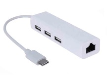 CABO USB TIPO-C + HUB 3 PORTAS USB A + REDE LAN STORM TECH