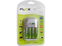 CARREGADOR C/4 PILHAS AA/AAA/9V FLEX FX-C03/4P