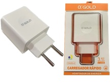 CARREGADOR ELETRICO 2 SAIDAS USB  GOLD