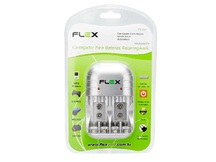 CARREGADOR P/4 PILHAS AA/AAA E 9V FLEX FX-C16