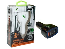 CARREGADOR VEICULAR 3S USB 4.0A S/CABO X-CELL XC-V15USB