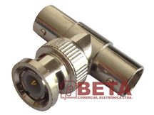 CONECTOR BNC DUPLA FEMEA 1 MACHO TIPO T