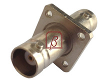 CONECTOR BNC DUPLA FEMEA PAINEL BASE QUADRADA