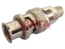 CONECTOR BNC 50 HMS MACHO RETO CABO CRIMP PINO FIXO