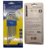 JOGO DE CHAVES TORX/HEXALOBULAR T10 A T40 C/7 PEÇAS BRASFORT - MEDIA REF.7834
