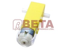 MOTOR 3-6V C/CAIXA REDUÇÃO E EIXO DUPLO AMARELO