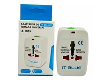 PLUG ADAPT AC EUROPEU IT BLUE LE-1055