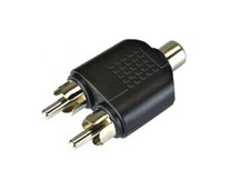 PLUG ADAPTADOR 2RCA MACHO X 1RCA FEMEA