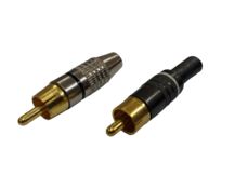 PLUG RCA MACHO P/CABO METALICO COLOR