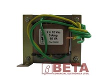 TRANSFORMADOR 12/5 (12+12V/5A - 60VA) UNITEL